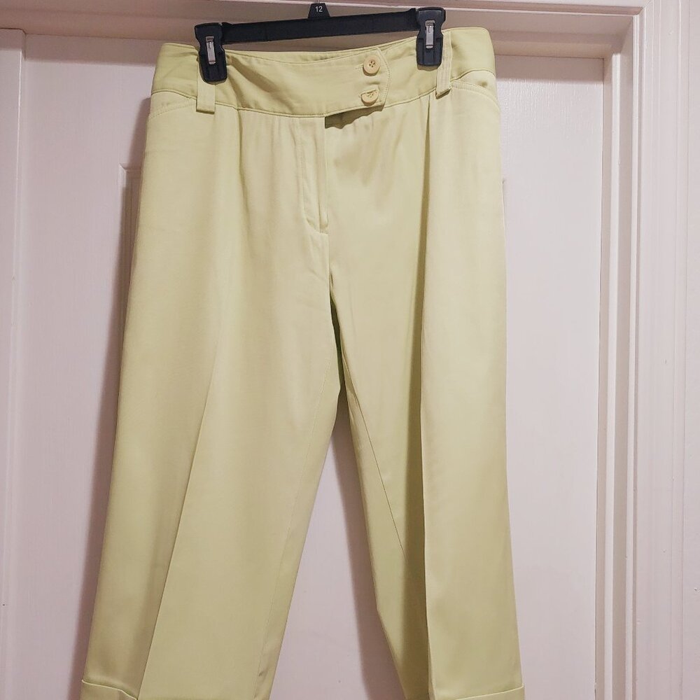 NYCC Lime Green Dress Capri Pants Sz 10